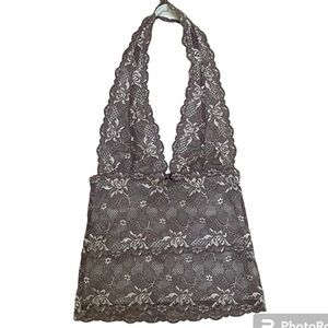 Brown Lace Halter Top